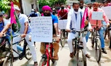 पप्पु यादव की रिहाई एवं 5 सूत्री मांगो को लेकर साइकिल यात्रा निकाला गया:- ओम यादव
