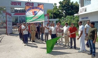 प्राचार्य ने हरी झंडी दिखाकर एनसीसी कैडेटों को किया रवाना, 6 बिहार बटालियन द्वारा फिट इंडिया फ्रीडम रन 2.0 कार्यक्रम