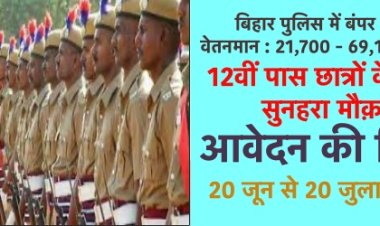 20 जून से शुरू होगी बिहार पुलिस में 21391 सिपाहियों की भर्ती के लिए आवेदन प्रक्रिया