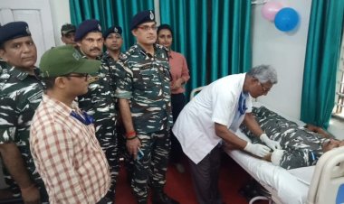 159वीं बटालियन सीआरपीएफ के जवानों ने किया रक्तदान