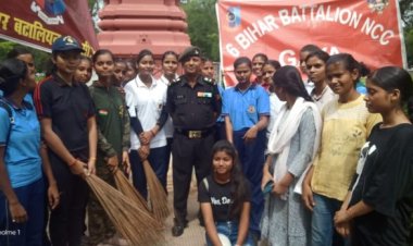 6 बिहार बटालियन के बैनरतले एनसीसी कैडेटों ने चलाया स्वच्छता अभियान