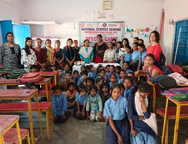 विशेष शिविर के पाँचवे दिन जीबीएम कॉलेज की स्वयंसेवकों ने स्कूली बच्चों को बतलाया मोटे अनाज का महत्व