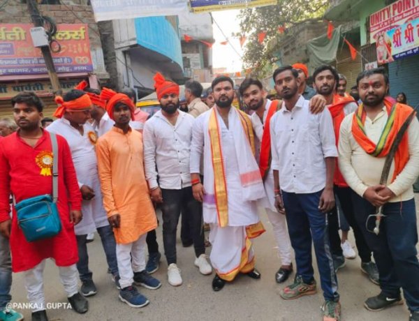 राष्ट्रीय सनातन योद्धा संघ के द्वारा मर्यादा पुरुषोत्तम भगवान श्री रामचंद्र जी के जन्मोत्सव पर 51 किलो लड्डू का भोग लगाकर प्रसाद वितरण किया गया:- सचिन‌ राज