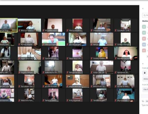 आर्ट ऑफ लिविंग के सौजन्य से ऑनलाइन योगाभ्यास कराया गया