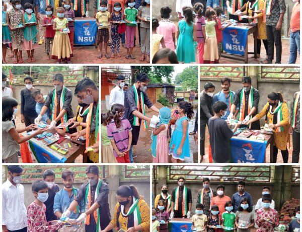 कांग्रेस की राष्ट्रीय सचिव दीपिका पांडेय सिंह के जन्मदिन पर एनएसयूआई ने बच्चों संग बांटी खुशियां