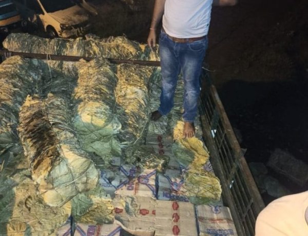 डोभी : ट्रक से भारी मात्रा में झारखंड निर्मित देशी शराब बरामद,2 गिरफ्तार