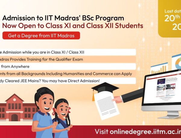 आईआईटी मद्रास के बी.एससी डेटा साइंस प्रोग्राम में प्रवेश शुरू,अब कक्षा 11 और 12 के छात्र भी आवेदन कर पाएंगे