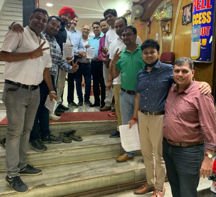 चेंबर चुनाव के लिए टीम धीरज तनेजा ने किया जनसंपर्क