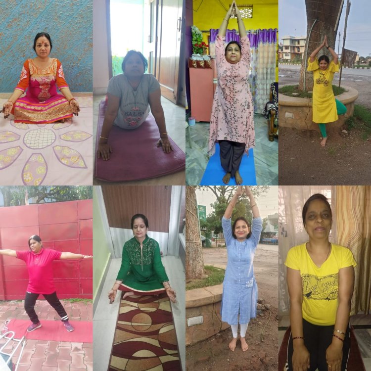मारवाड़ी युवा मंच जागृति महिला शाखा ने किया योगाभ्यास
