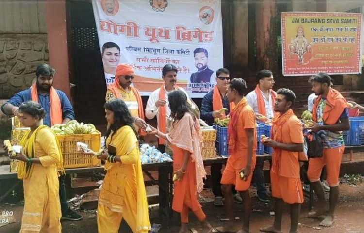 योगी यूथ ब्रिगेड ने की श्रद्धालुओ की सेवा