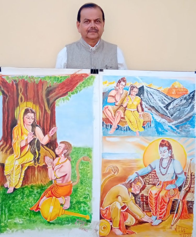 अद्भुत चित्रकार हैं भगवान श्रीराम के अनन्य भक्त अमरनाथ सिंह, श्रीरामचरितमानस के मार्मिक दृश्यों के चित्रण में है महारत हासिल