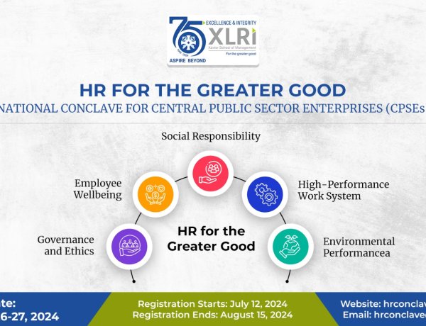 XLRI में 26 व 27 अगस्त को होगा "एचआर फॉर गुड" कॉन्क्लेव