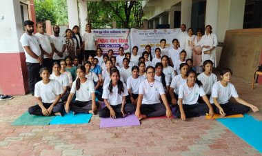अंतरराष्ट्रीय योग दिवस पर जीबीएम कॉलेज में लगाया गया योग शिविर