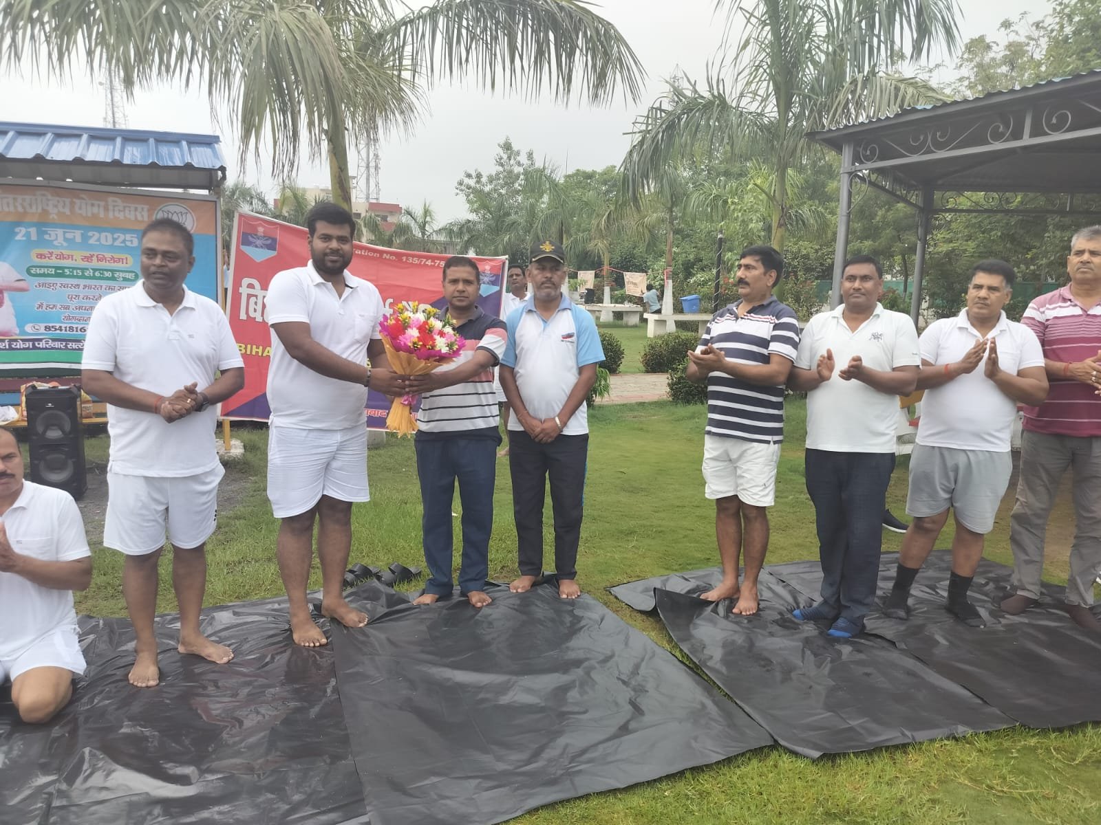 जिला सैनिक कल्याण परिसर में मनाया योग दिवस