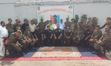 एनसीसी ग्रुप हेडक्वार्टर में "टी" पार्टी का आयोजन, ब्रिगेडियर राम नरेश ने  मिलकर जाना हाल-चाल