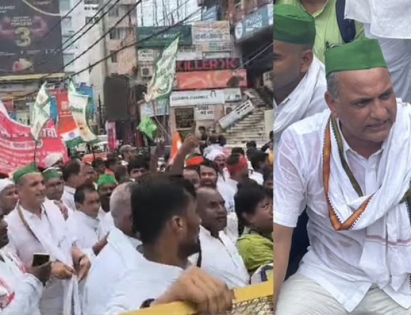 बिहार : सड़कों पर किसानों का प्रदर्शन, सरकार पर जमीन कब्जा करने का आरोप