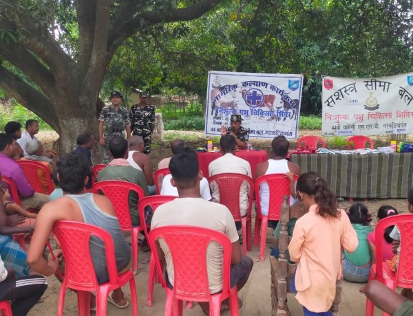 44वीं वाहिनी एसएसबी ने सीमावर्ती गांव में लगाया निःशुल्क पशु चिकित्सा शिविर