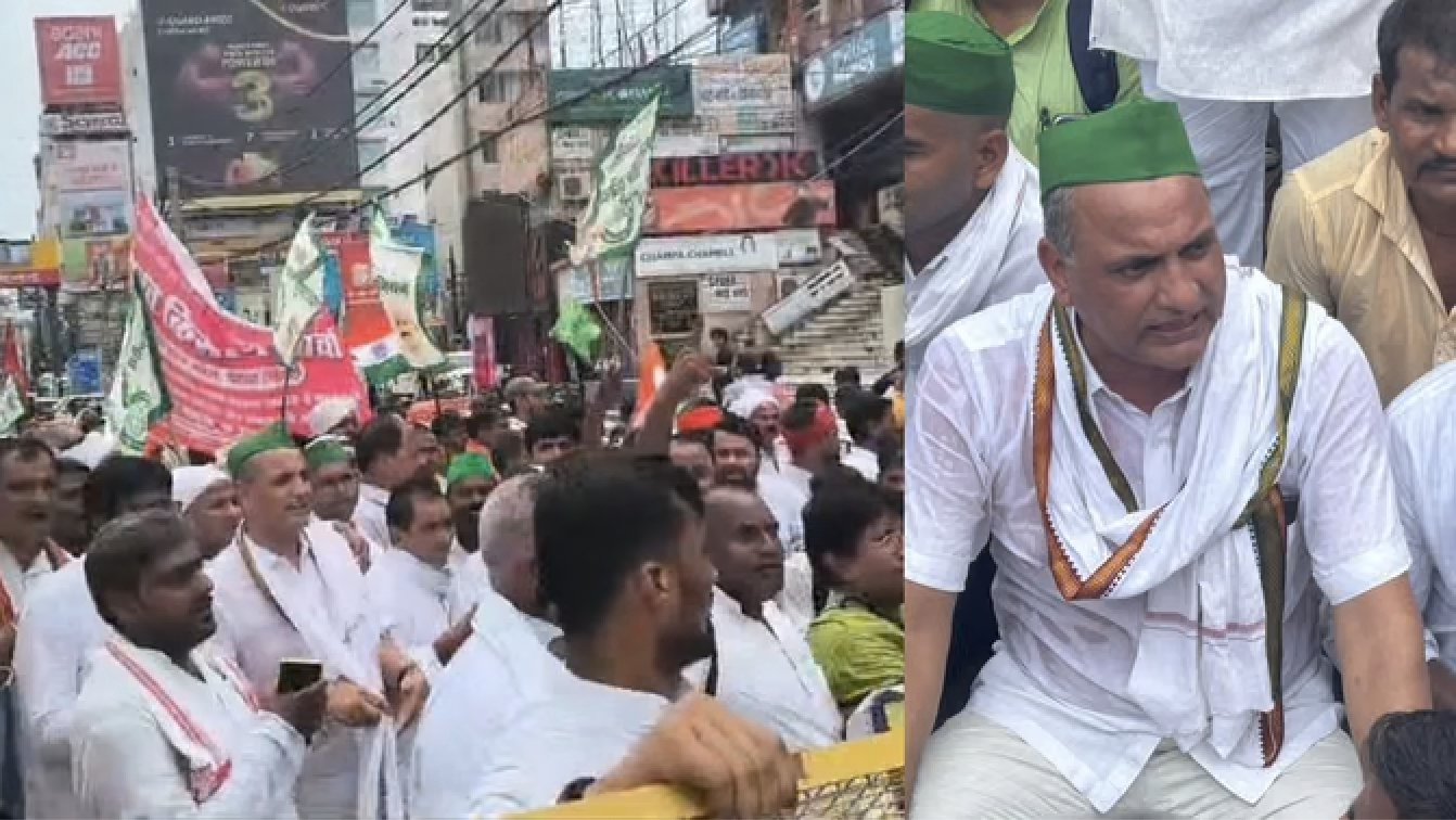 बिहार : सड़कों पर किसानों का प्रदर्शन, सरकार पर जमीन कब्जा करने का आरोप