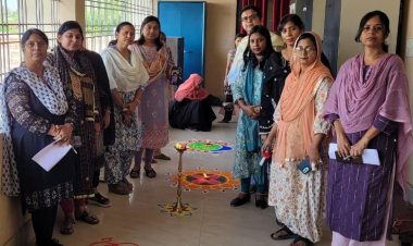 जीबीएम कॉलेज में धनतेरस एवं दीपोत्सव पर एनएसएस, एनसीसी, कला परिषद एवं गृहविज्ञान विभाग की ओर से रंगोली प्रतियोगिता का हुआ आयोजन